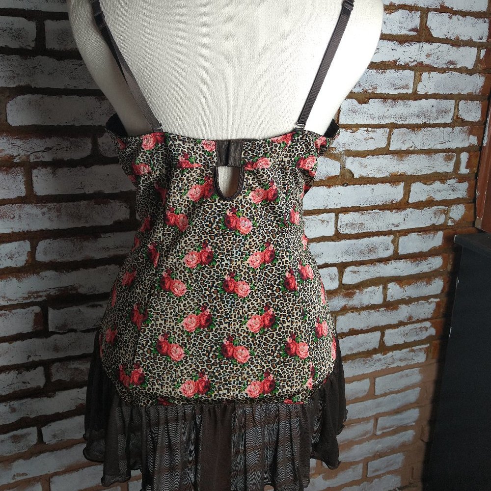 Nighty Chemise Cami Corset Top L SEXY Brown L - Picture 4 of 7